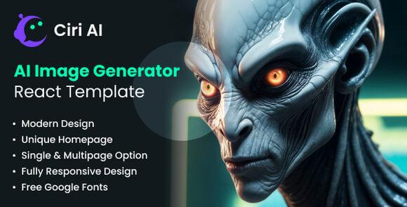 Ciri AI – AI Image Generator React Template