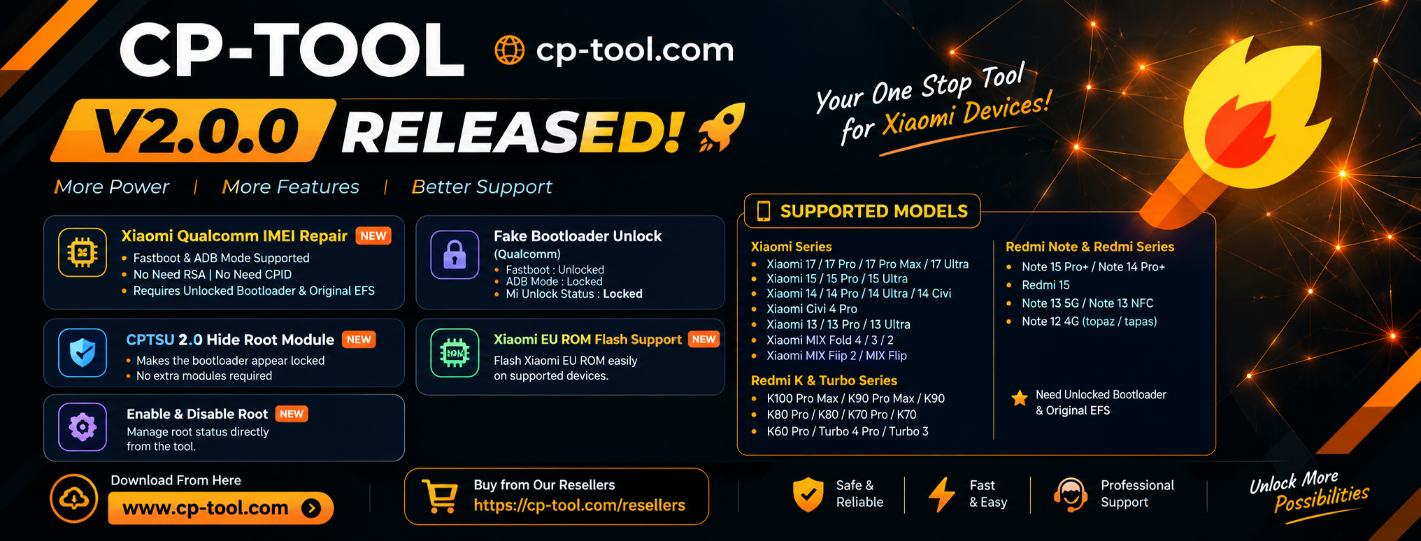 CPTool V2.0.0 Released – Xiaomi Qualcomm IMEI Repair, Fake Bootloader & More