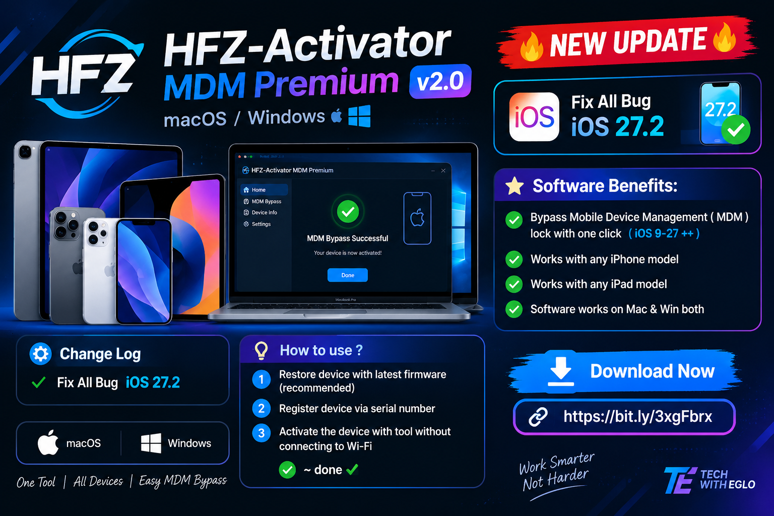 HFZ-Activator MDM Premium v2.0 Released – iOS 27.2 Bug Fixes