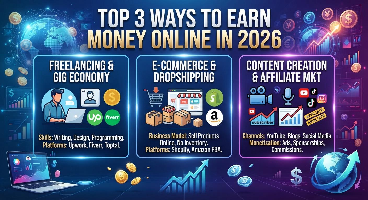 Top 3 Ways To Earn Money Online in 2026