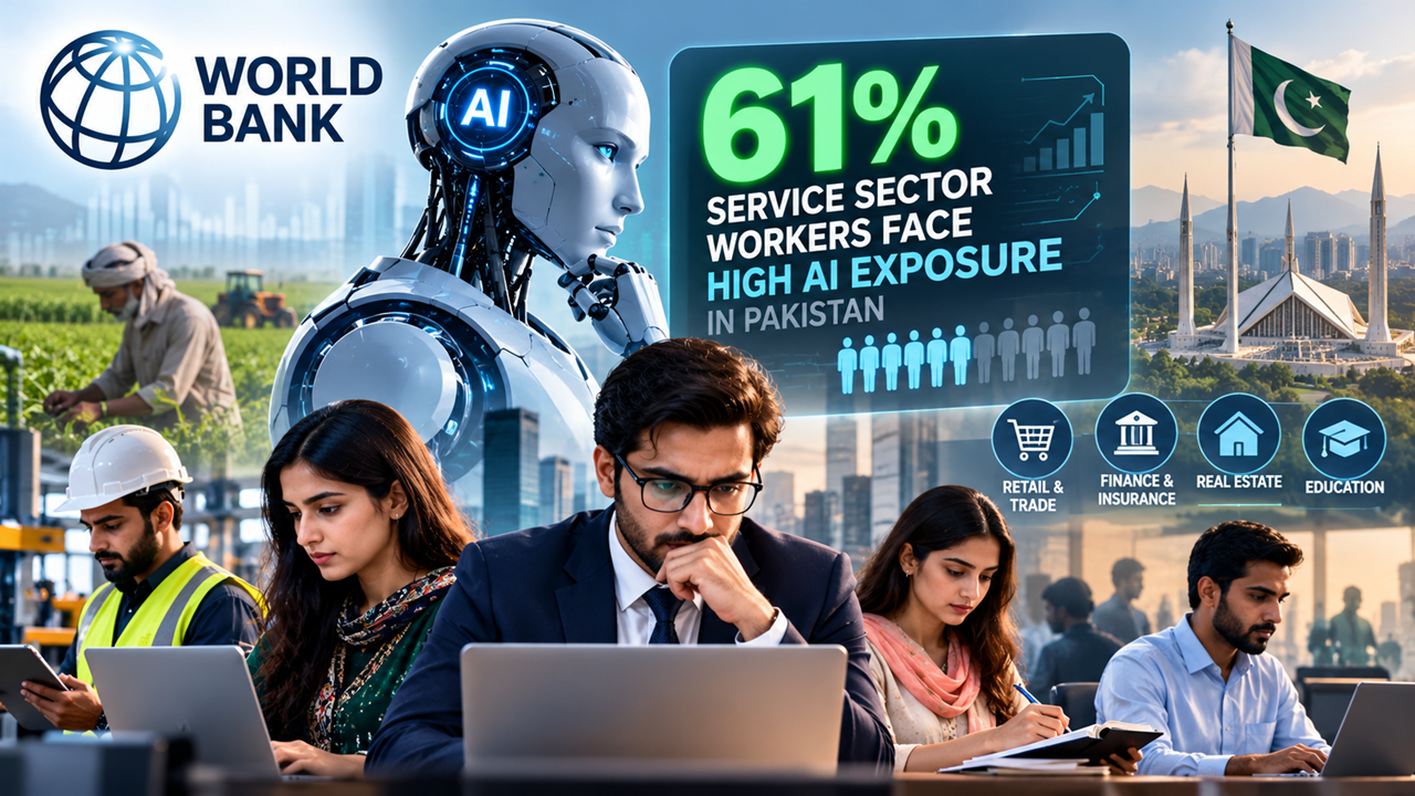 AI Could Reshape 61% of Pakistan’s Service Jobs, World Bank Warns